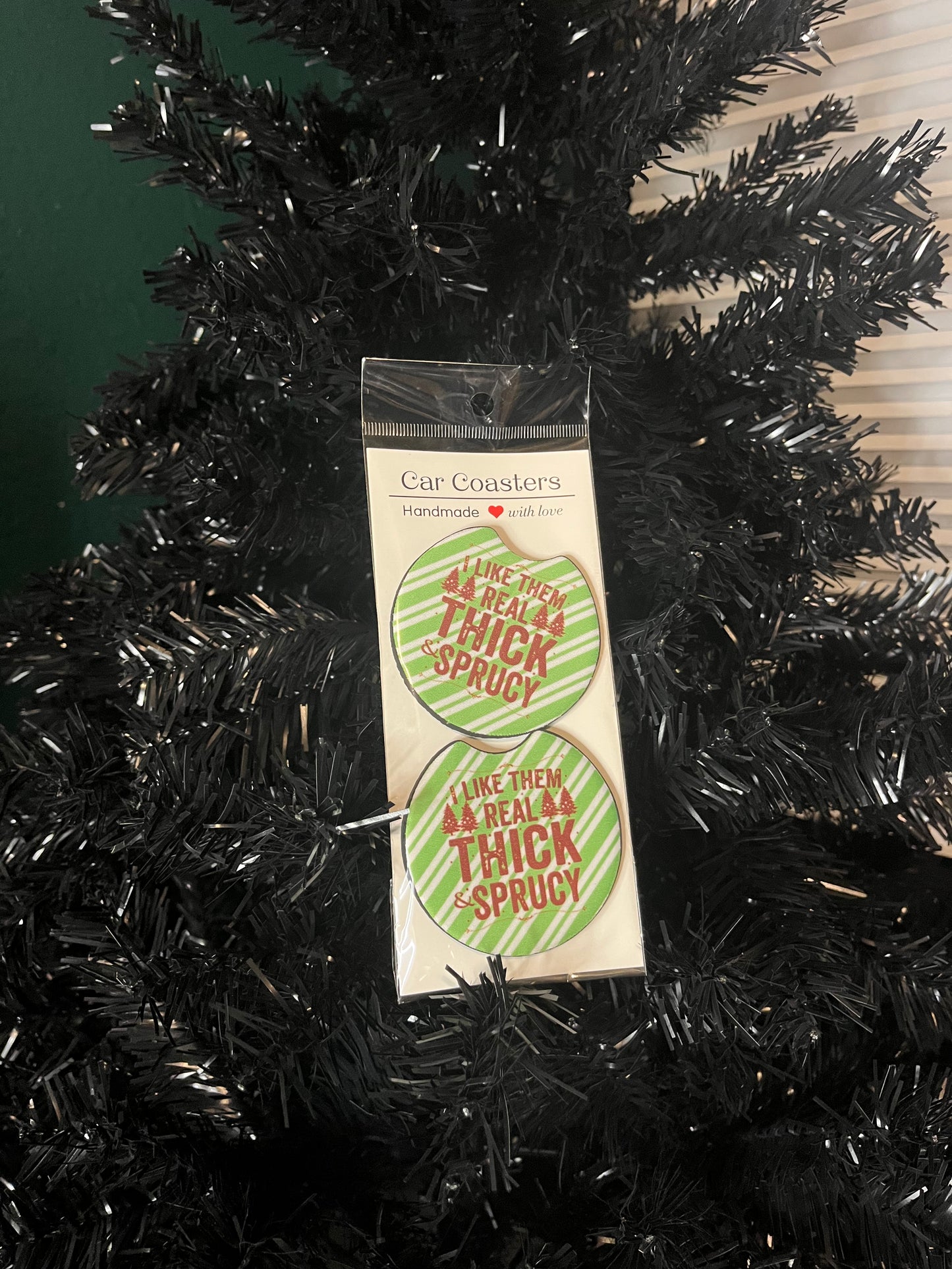 Thick & Sprucy Car Coaster