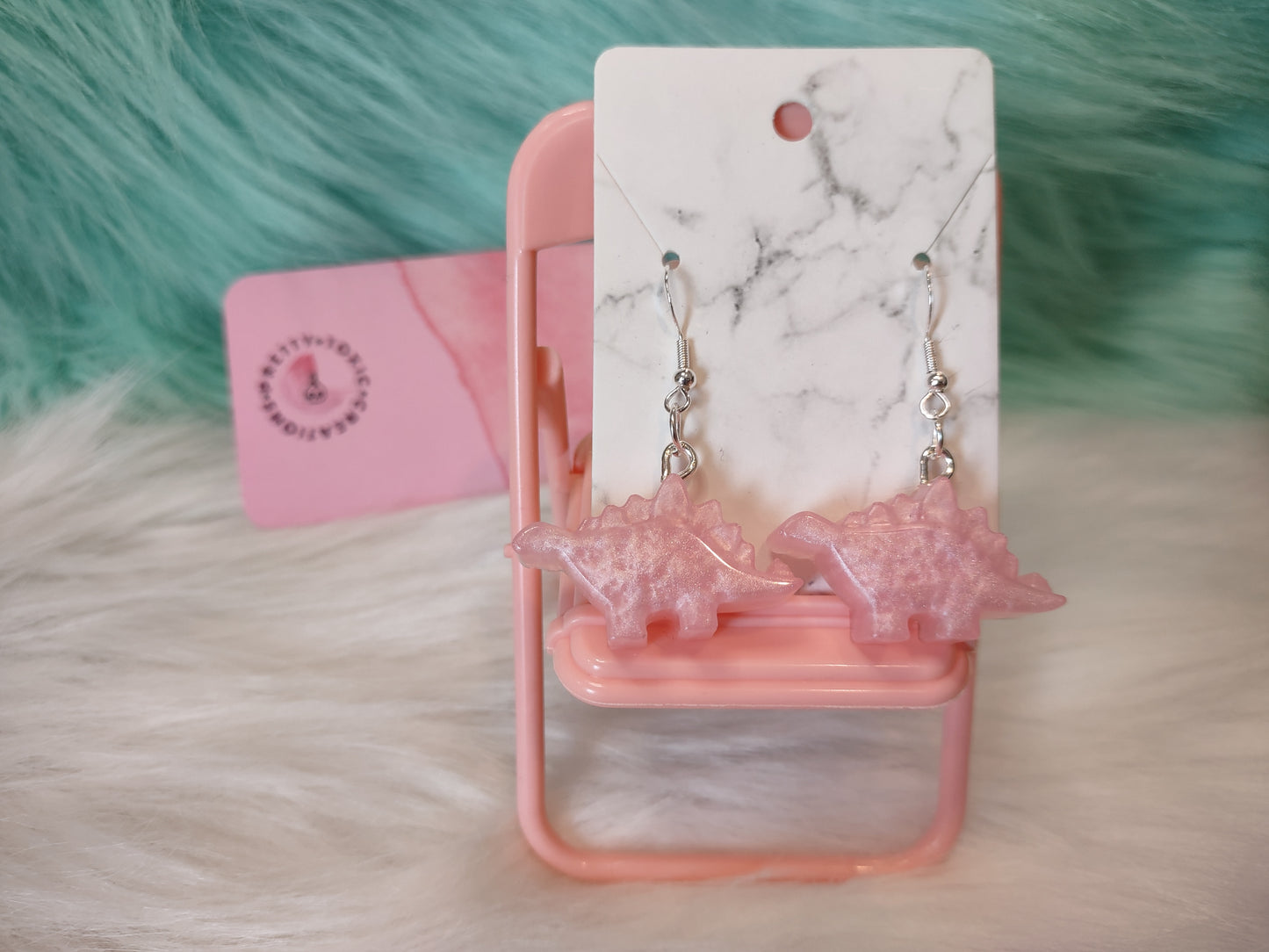 Valentine's Stegosaurus Earrings