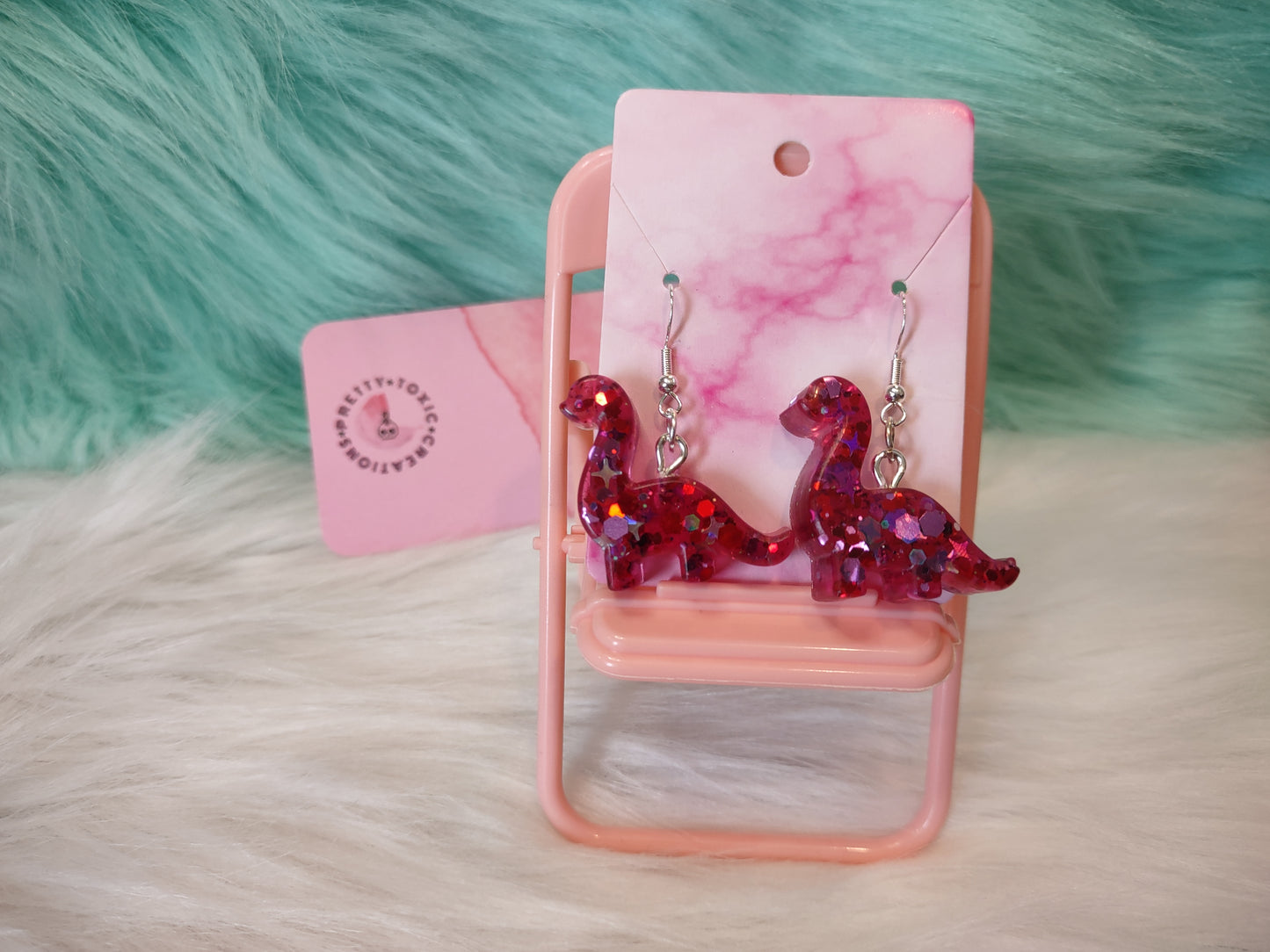 Valentines Brontosaurus Earrings