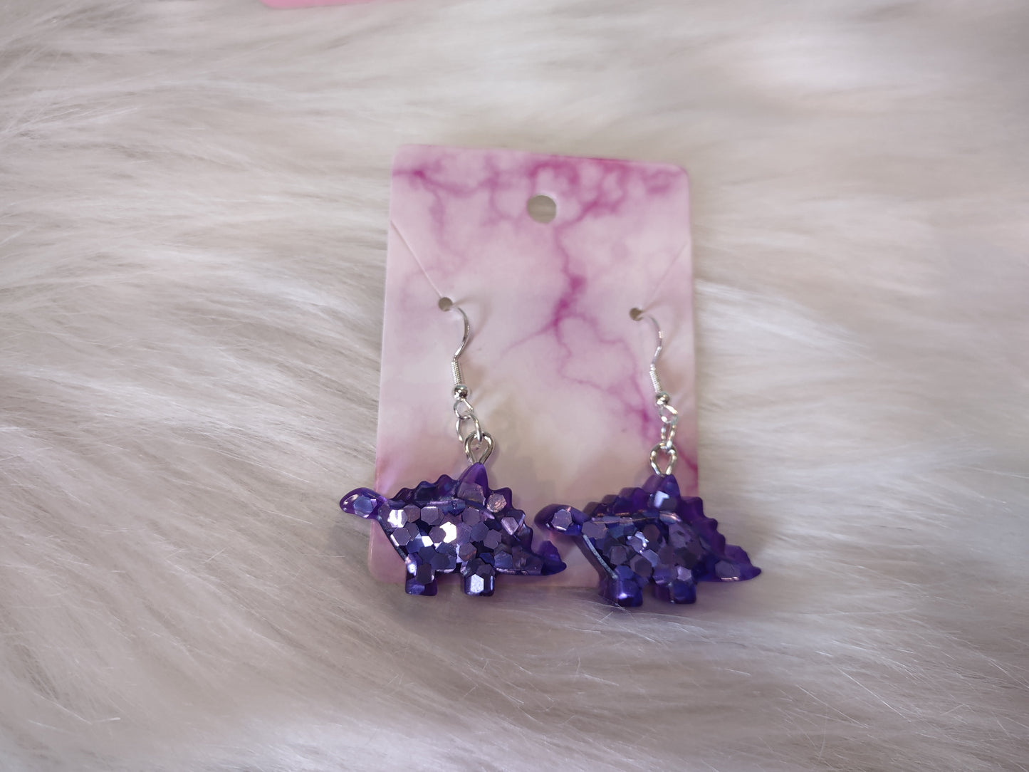 Valentine's Stegosaurus Earrings