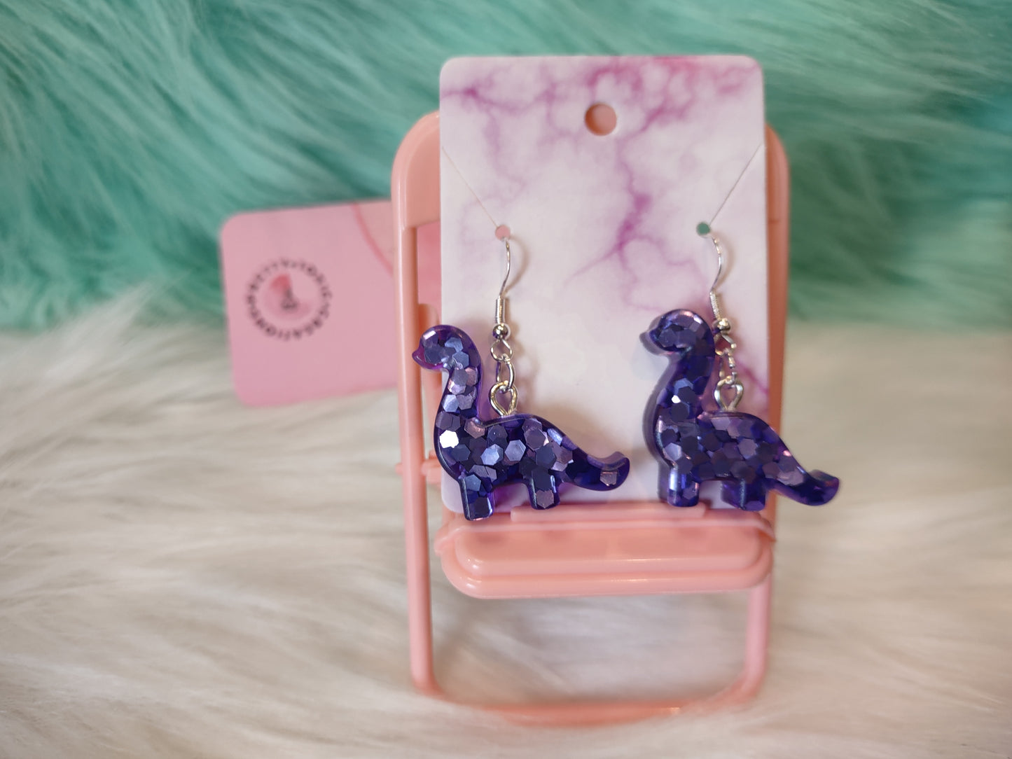 Valentines Brontosaurus Earrings